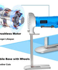 Dual Blade Foam Cutter With Hardened Alloy Blades, 3000 RPM, 6 Inch Pro-Grade Tool with brushless motor and mobile base