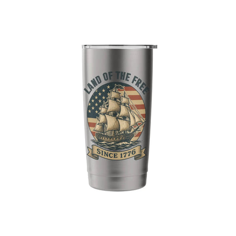 Patriotic Sailboat Stainless Steel Insulated Tumbler For Cold And Hot Beverages Red White And Blue Fourth Of July Gear For Independence Day