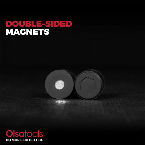 Double-sided magnets from Magnetic Button Tool Organizers Set, 10 Pieces, Silicone Coated Magnets For Shop And Garage, Non Scratch.