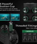 Image showing 4 suction cups and 3 nozzle sizes for 2-Pack 550GPH Submersible Pump 30W Ultra Quiet Fountain Water Pump 2000LPH for aquariums.