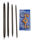 Fabulettas Six-Piece PPR Pipe Bender Spring And Manual Threader Tool Kit For Plastic Conduit with coil springs and alloy rings.