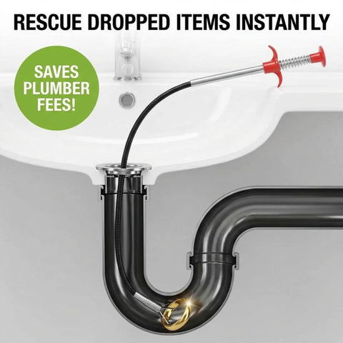 36 Inch Drain Clog Remover Tool With Flexible Claw Grabber For Fast Hair Removal In Sinks Showers Tubs And Drains Without Chemicals Bendable Retrieval Tool For Pipes Kitchen Bathroom RV