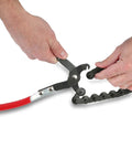 Exhaust Pipe Cutter Chain Tool For Three Quarter Inch To Three And A Quarter Inch Pipes with cushioned grip handles in use