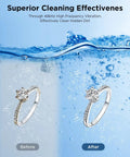 Ultrasonic Jewelry Cleaner Machine With 48KHz Tech Dual Cleaning Modes 350ML 304 Stainless Steel Tank Before and After Cleaning