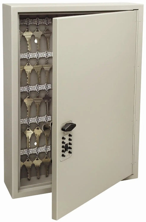 AccessPoint 120 Key Beefy 16 Gauge Steel Key Cabinet With Combination Lock Wall Mount Key Locker in clay with open door view