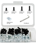 80 Piece M6 T Nut Screws Kit For 1010 1020 Aluminum Extrusions With 40 Black M6x10 12 14 16mm Socket Cap Screws