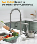 Heavy Duty Commercial Pull Down Kitchen Faucet With Sprayer In Brushed Nickel All Metal Body Pro Grade Durable Spring Magnetic Dock