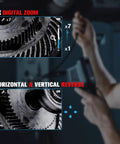 Dual Front And Side Cameras 1080P HD Inspection Camera With Semi Rigid Cable And 10 Level LED Lights, Wide View Angles 0 Degree And 90 Degree For Tight Spaces, Industrial Endoscope For Mechanics And Home Diagnostics showing 7x digital zoom and reverse view