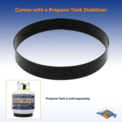 Propane tank stabilizer ring with separate propane tank for Smokeless 24 Inch Propane Fire Pit With Self Igniter 58K BTU Portable Outdoor Firebowl