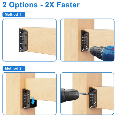 40 Pack Aluminum Deck Railing Bracket Connectors for 2x4 Handrails to Wood Posts, 2mm Thick ADC-12 Aluminum, Weatherproof, Rust-Resistant, Easy Install for Fence, Porch, and Stair Railing, Premium Coated Finish