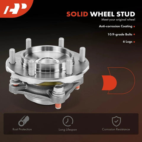 Front Wheel Bearing And Hub Assembly With 6 Lug For Toyota Tacoma 2005 To 2023 4Runner 2003 To 2023 FJ Cruiser 2007 To 2014