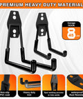 Heavy Duty Garage Hooks Storage Kit With Anti Slip Steel Wall Mount Hangers for Ladders Bikes Garden Tools and Hose 20 Pack