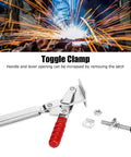 Two-Piece Long Arm Push Pull Toggle Clamp Set For Welding And Woodworking Jigs And Fixtures With Quick Release Lever