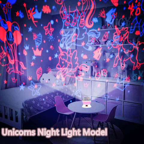 Epic 360 Degree Rotating Night Light Projector For Kids With Timer, Stars Ceiling Projection illuminating unicorn room decor