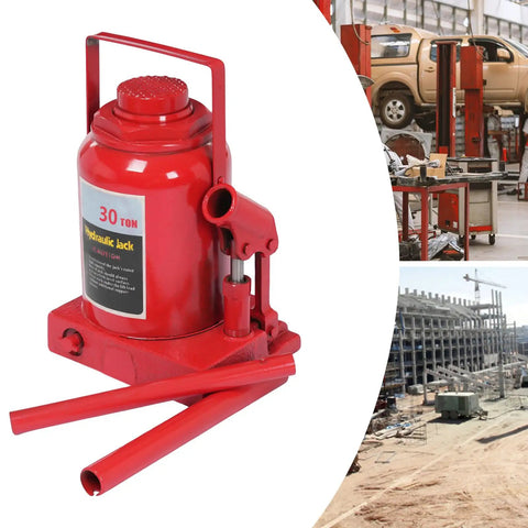 30 Ton Hydraulic Stubby Bottle Jack Badass Heavy Lift Tank With Reinforced Alloy Body And Smooth Quick Raise Ability For Moving Tractors Or Trucks In A Compact Low Profile Shape