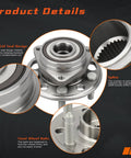 Front And Rear Wheel Hub Bearing Assembly Direct Fit For Buick Lacrosse Regal Allure Cadillac CTS XTS Chevy Malibu Impala Equinox Saab 9-5 GMC Terrain 5 Lug With ABS OEM Grade Replacement Easy Install Plug And Play product details image