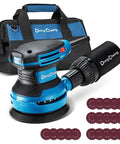 Zero Drama 5 Inch Random Orbital Sander That Delivers Heavy Hitter Power For Rapid Woodworking and Metal Polishing Tasks with pads and bag