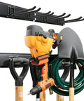 Garage Tool Organizer Wall Mount 32 Inch Heavy Duty Rack With Adjustable Hooks Anti Rust Easy Install Holds Up To 200 Lbs For Shovels Brooms Rakes Power Tools And Garden Gear 02 Racks 04 Hooks