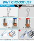 TICONN heat shrink wire connector kit front view; thickened tinned copper terminal with brazed seam.