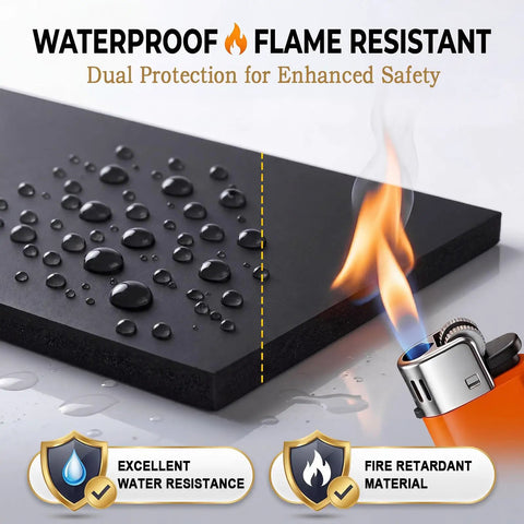 Straight Up Rock Solid Self Adhesive Neoprene Foam Sheet 24 By 60 Inch showing waterproof and flame resistant qualities.