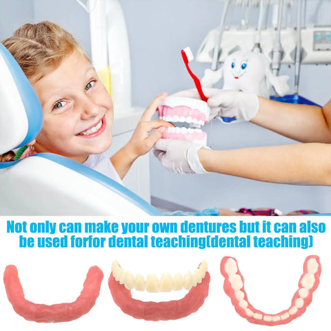 DIY Denture Repair Kit For Fake Teeth 35 Piece Set With dental teaching demonstration for kids