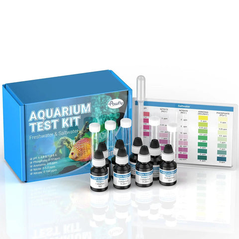 Pro Grade 5 In 1 Aquarium Water Master Test Kit For pH Nitrite Nitrate Ammonia And Phosphate with reagents and color chart