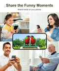People watching birds on phones with Solar Powered Bird Feeder With Camera For Outdoor Use AI Recognition And Real Time Alerts Wireless Bird House Viewable On Your Phone Treat Birds With Fruit Or Suet And Enjoy Bird Watching From Anywhere Perfect Gift For Mom Or Dad displayed on screen.