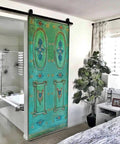 Hand-Carved Authentic Barn Door For Interior And Exterior Use, Custom Size 71x34 Inch Front Door, Sliding Or Hinged Farmhouse Door