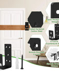 Heavy Duty 2x4 Door Barricade Brackets U Bracket For Home Garage Barn Shed Gate Security with Rust Resistant Black Coating shown
