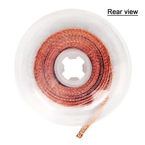 Rear view of Desoldering Wick Braid 10ft Roll For PCB Repairs And Component Removal No Clean Solder Wick Desoldering Tool