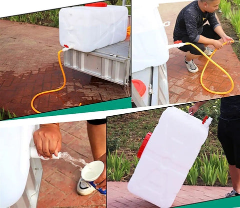 100L Large Capacity Water Storage Container in use for outdoor activities, showing heavy duty construction and food grade PE material