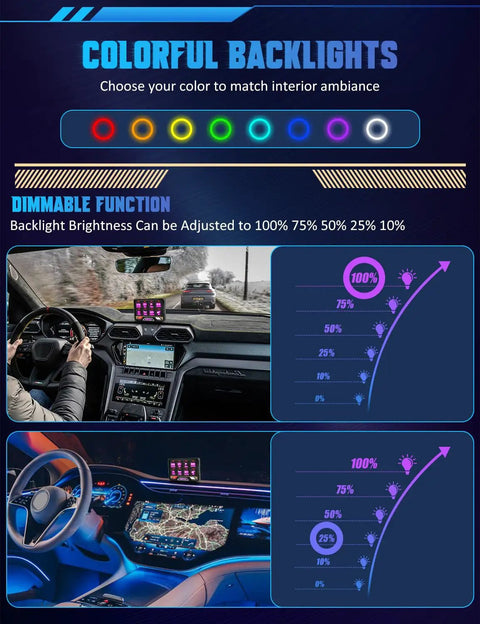 Waterproof Aluminum Switch Panel 8 Gang 80A 4 Inch RGB LED Backlit Switch Panel color and dimming options