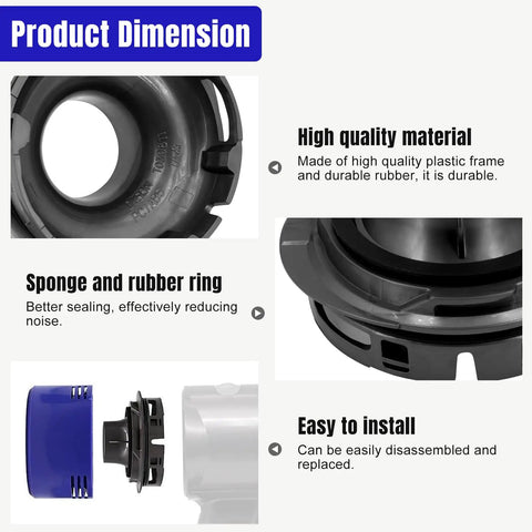 Motor Rear Cover And Rear Filter Kit For V7 And V8 Vacuum Cleaners Easy Install Replacement HEPA Filter And Motor Cover details