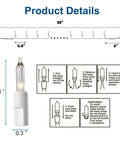 Clear Warm White Outdoor Christmas String Lights On White Wire 150 Count Incandescent Mini Lights 120V UL Certified