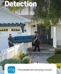 Top Shelf Battery Powered Doorbell Bundle Featuring Crisp 2K HD Footage And Rock Solid Wireless Indoor Security Cam For Peaceful Home Watching And Hella Quick Setup, two men carrying a couch in front of a house.