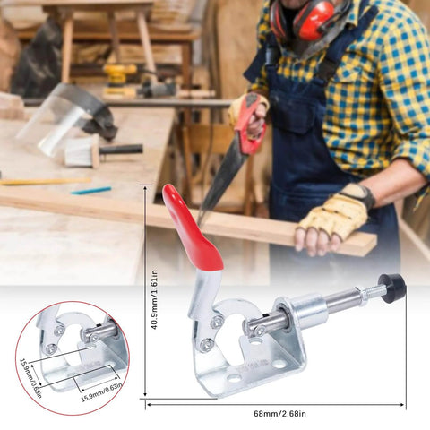 Beefy Heavy Duty Push Pull Toggle Clamp Set With Quick Release Six Piece 99 Lbs Holding Capacity for woodworking and welding