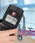 Stud Finder Wall Scanner, Electronic Stud Detector with LCD Display in hand, showing detection features for wires and pipes.