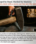 Blacksmith hammering steel, showcasing handmade craftsmanship for unique metal products. Each piece is one-of-a-kind.
