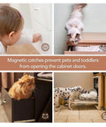 Image showing benefits of 20 Pack Silver Magnetic Door Catches For Cabinets And Drawers Brushed Satin Nickel Closures in pet safety.