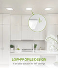 12 Pack 4 Inch LED Recessed Lighting Kit With 5 Color Temps 2700K To 5000K 12W 50W Eq Ultra Slim Canless Wafer Downlight in kitchen