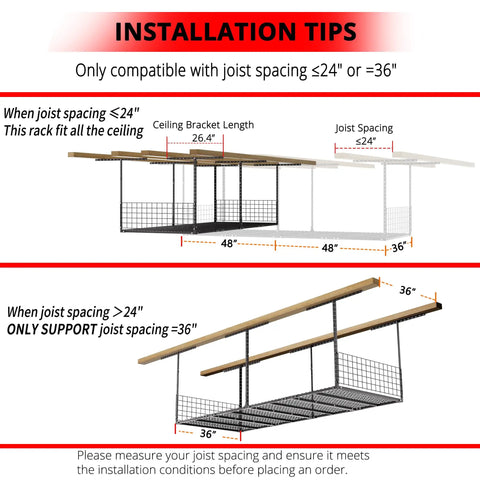 Badass Carbon Steel Overhead Garage Storage Rack Adjustable Ceiling Mount Shelf Six Hundred Pound Capacity Black Finish For Top Shelf Home Organization That Will Straight Up Streamline Your Gear Setup Without Any Stress