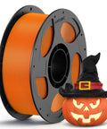 PLA 3D Printer Filament 1.75mm 1Kg Spool In Vibrant Orange, Precise Dimensional Accuracy 0.02mm, with a Halloween pumpkin