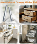 1 Pair 21 Inch Undermount Drawer Slides With Full Extension Hidden Rails Soft Close Bottom Mount in kitchen and bedroom cabinets