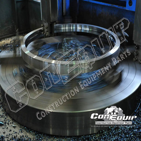 Heavy Duty Swing Bearing And Slew Ring Compatible With Cat 318c And 319c Excavators spinning in a machining process.