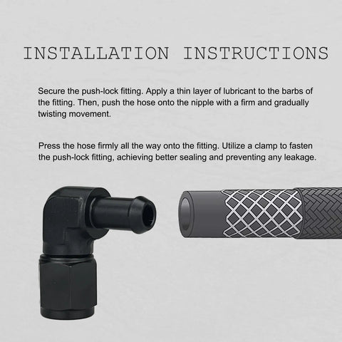 AN8 Female To Three Eighths Inch Hose Barb 90 Degree Swivel Fitting Adapter Aluminum Black Anodized 6061 T6 Pack Of 2 Heavy Duty For Automotive Fuel And Oil Lines installation on hose