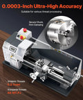 Powerful Benchtop Metal Lathe For Makers And Pros 8 X 16 Inch Turning Capacity 550W Variable Speed with 0.0003 Inch Accuracy