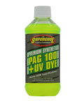 Pro Grade PAG Oil For R134a Auto AC Systems With UV Dye 100 Viscosity 8 Ounce Bottle displayed front view