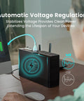 Seven Outlet UPS Battery Backup And Surge Protector for Computer Router Modem and Home Office Gear with USB C Fast Charge