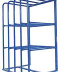 Heavy Duty Workhorse Steel Sheet Rack For Vertical Plywood Storage 84X50X44 Inches Blue Powder Coat Finish showing steel frame design.