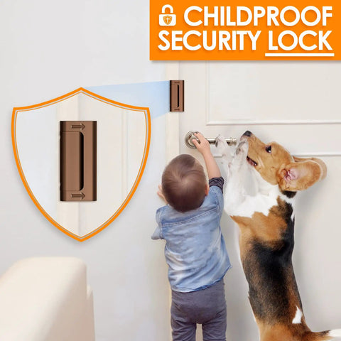 Child safety with Heavy Duty Door Reinforcement Lock For Home Security With 3 Inch Stop And 800 Pound Force Kid Safe Childproof Door Latch